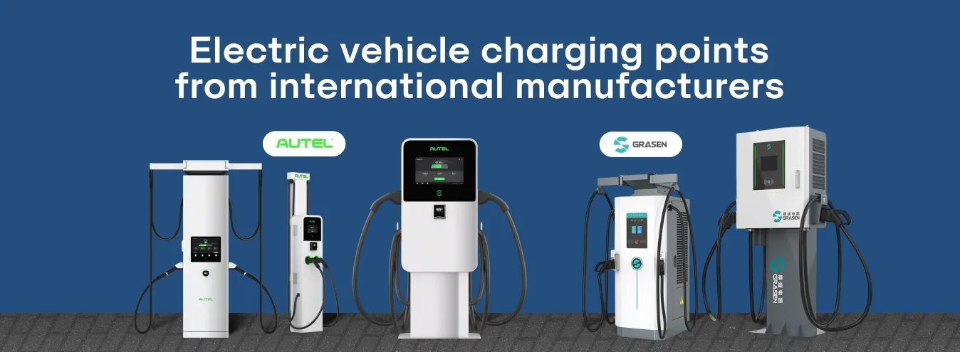 Electric vehicle charging points from international manufacturers